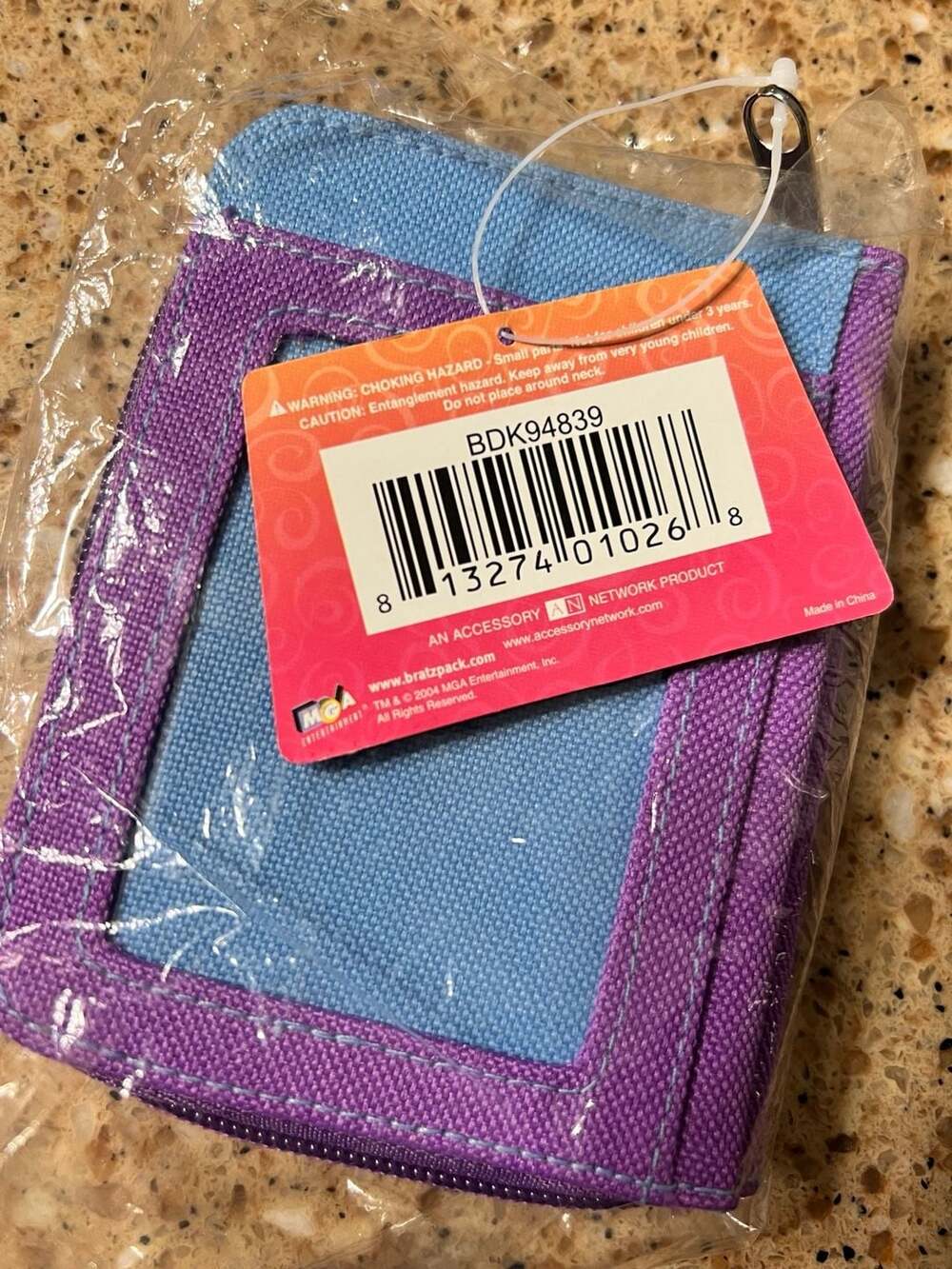 VTG 2004 Bratz Wallet Zipper Coin Purse ID Holder Deadstock NWT Y2K MGA Purple - Picture 2 of 2